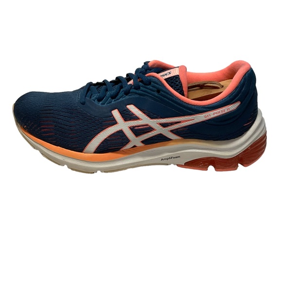 ASICS Gel Pulse ll Blue & Coral Running Shoes Womens Sz 7.5 - Picture 2 of 8